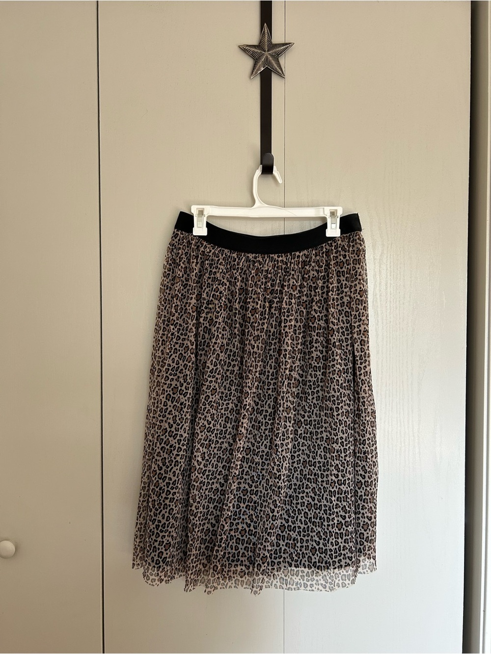 a new day Leopard-Print Pleated Midi Skirt - Brown and Black